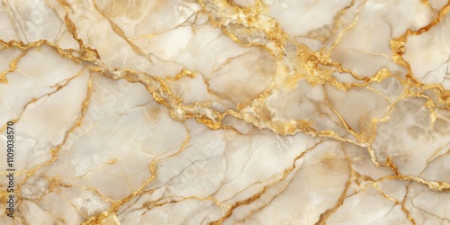 Seamless marble pattern with beige and golden veins, marbling, artificial stone texture, abstract, elegant, luxury