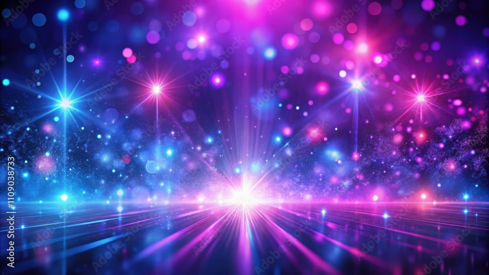 Fototapeta premium Blurry light effects with neon glow and futuristic radiance on dark abstract background