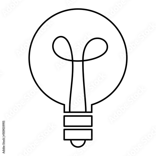 The outline of a light bulb vector art illustration. genius, idea, innovation, lamp, light bulb, mark, creative, positive, simplicity, smart, solution, strategy, think, tick, choice