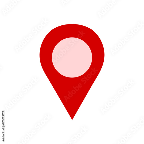 GPS red map location pointer on a white background. pin icon for navigation and tracking	