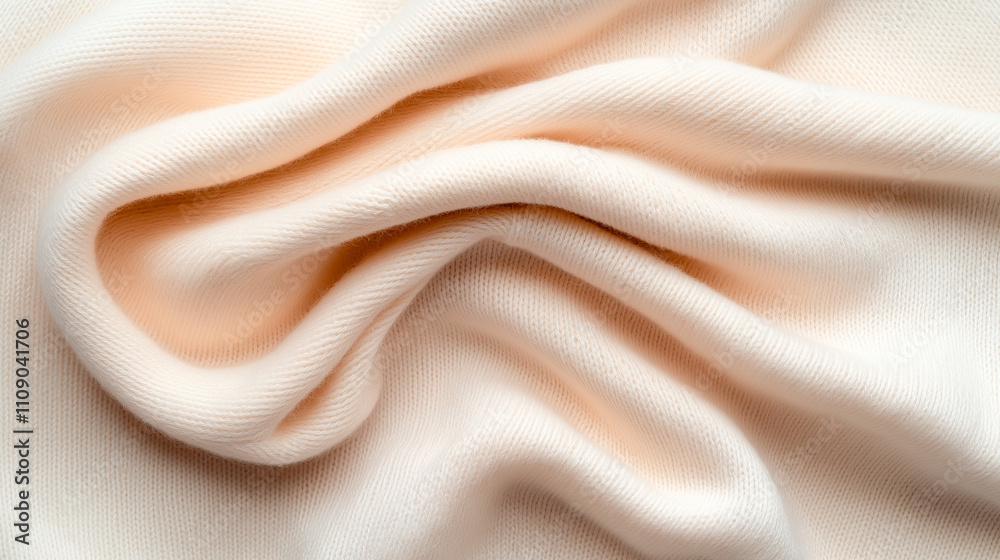 Obraz premium Soft texture fabric. Beige color. Copy space.