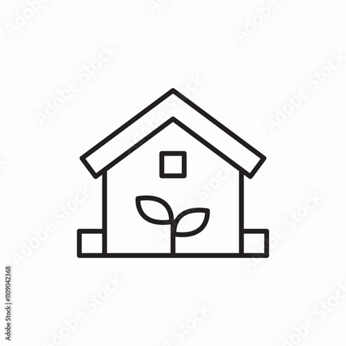 eco house icon sign vector