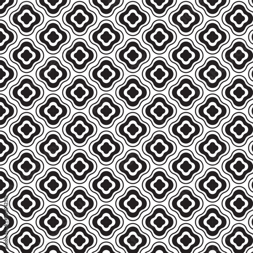 Black and white abstract geometric seamless pattern design.