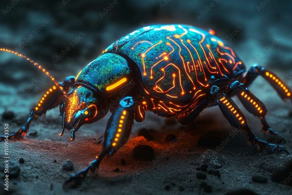 Futuristic Glowing Insect Design Futuristic Glowing Insect Design