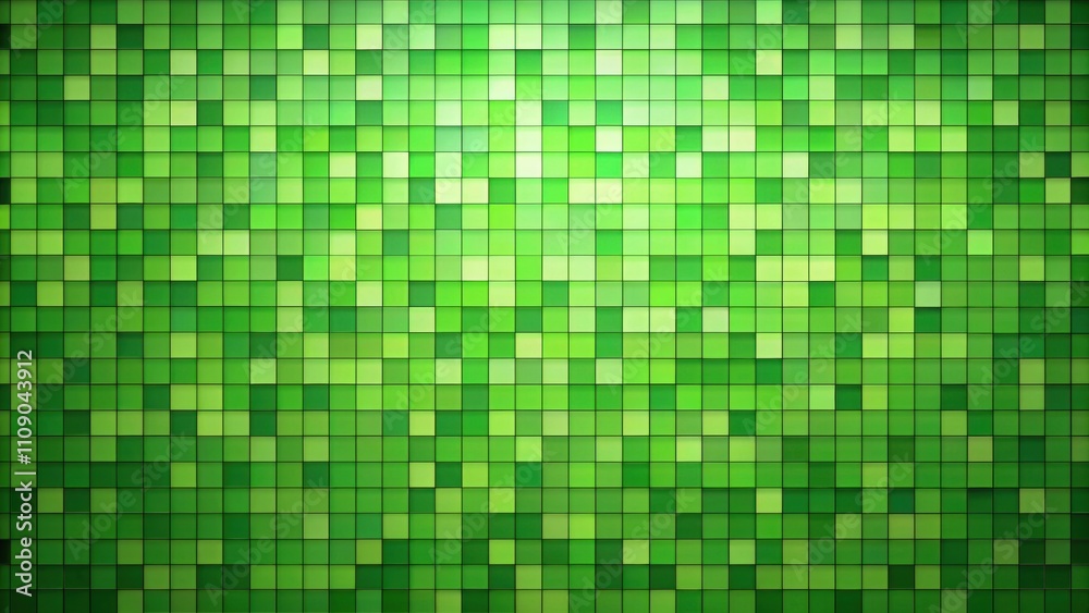 Green background with multiple small squares of varying shades of green , squares, pattern, abstract, textured, background Green background with multiple small squares of varying shades of green , squares, pattern, abstract, textured, background