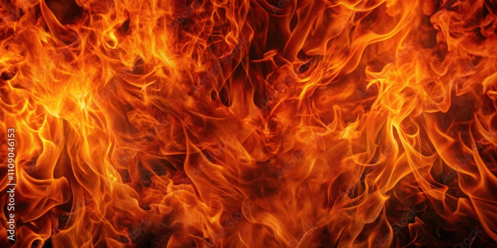 Fototapeta premium Dark orange red fire flames texture background, fire, flames, dark, orange, red, texture,background, artistic, heat, danger