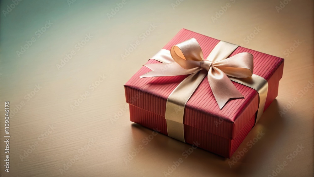 Fototapeta premium of a gift box with a bow , Present, surprise, celebration, gifts, festive, ribbon, packaging, holiday, birthday