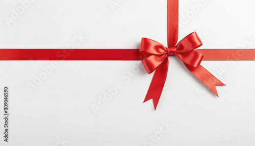 red bow on a red background