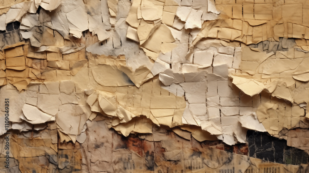 Fototapeta premium Torn and crumpled paper background symbolizing financial challenges and savings goals