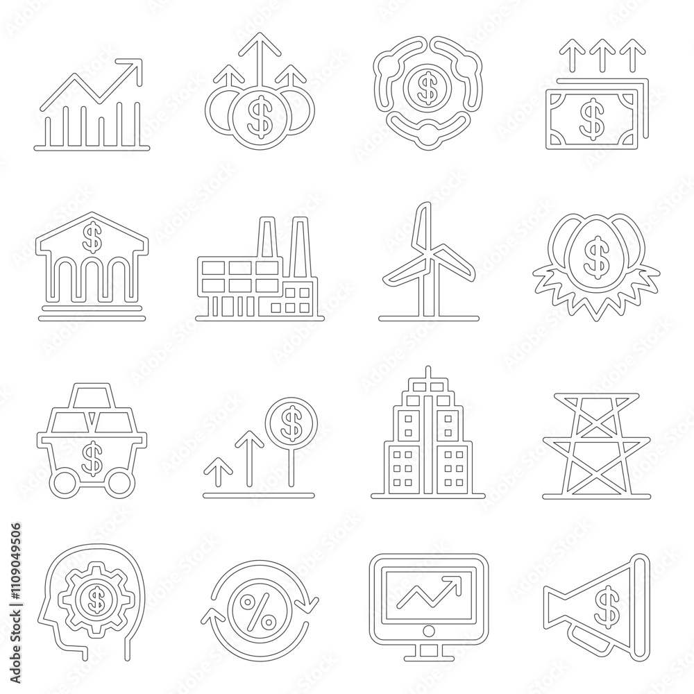Fototapeta premium Stock market & Stock exchange icons