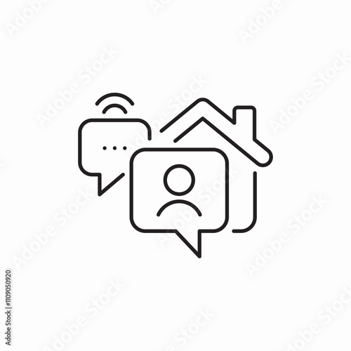house chat icon sign vector