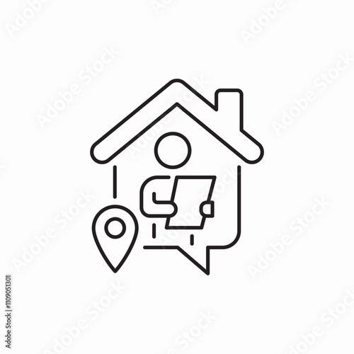 real estate locaiton icon sign vector