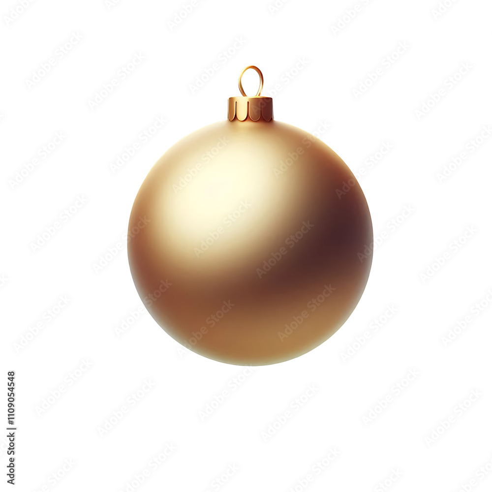 Realistic Beautiful Glossy Gold Christmas Ball with Pendant Ring Realistic Beautiful Glossy Gold Christmas Ball with Pendant Ring