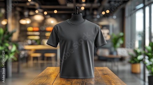 Wallpaper Mural 3D Render Mockup of Crew Neck T-Shirt in Ash Color. Generative AI Torontodigital.ca