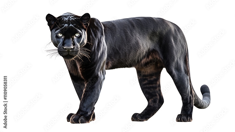 Fototapeta premium black panther on white background