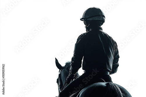a man riding a horse with white background generated by AI