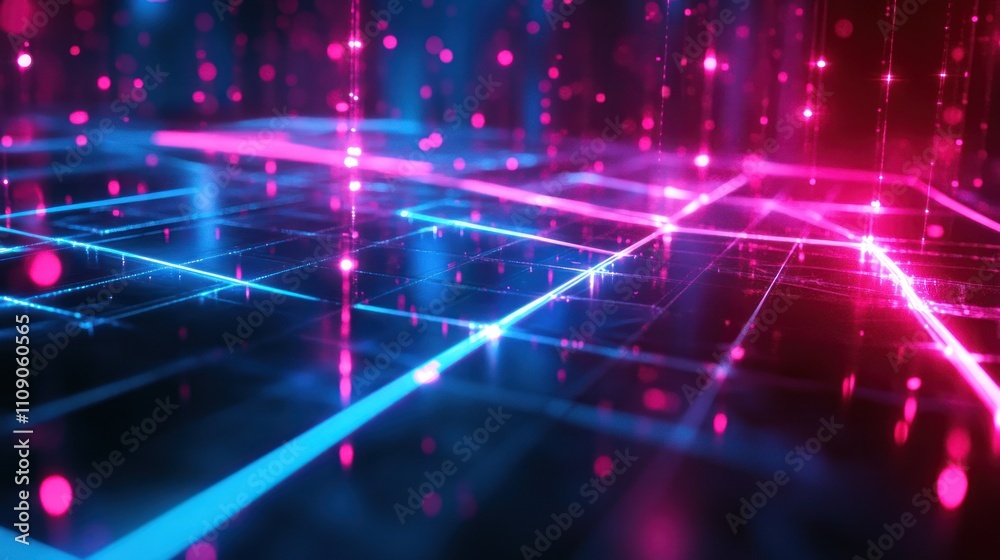 Obraz premium Abstract Neon Grid