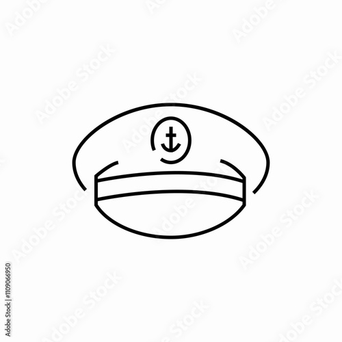 captains hat icon sign vector