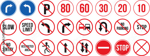 Photos of road safety signs illustration and with have proper ration design for printing, Road safety signs and symbols design template for using multiple purpose 