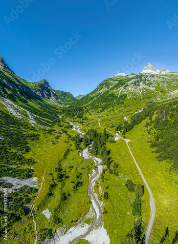 Sommer im Lechquellengebirge im Zugertal in Vorarlberg  photo