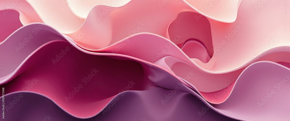 Obraz premium A colorful, abstract painting with a purple background and orange and pink waves. The waves are very long and the colors are very bright
