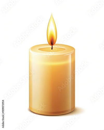 Icon of a Lit Candle Representing Warmth and Relaxation for Various Occasions. Generative AI