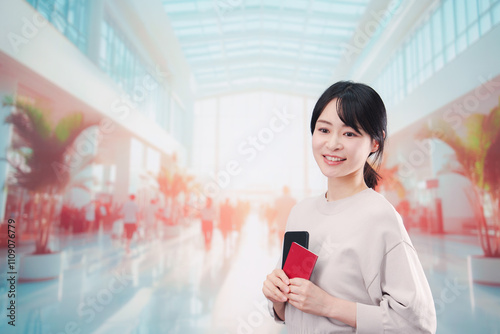 Free Download 海外旅行に出発する若い女性 - GFXLoad