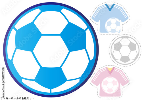 サッカー■サッカーボールの色紙セット＆メッセージカードセット