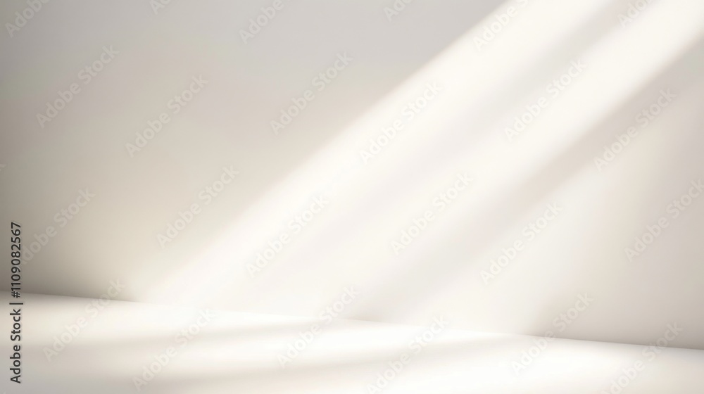 Minimalist White Wall with Sunlight Beams - Interior Design Background Minimalist White Wall with Sunlight Beams - Interior Design Background
