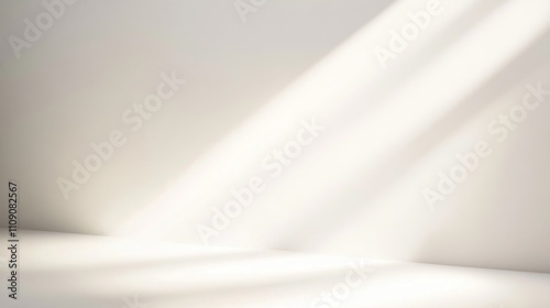 Minimalist White Wall with Sunlight Beams - Interior Design Background