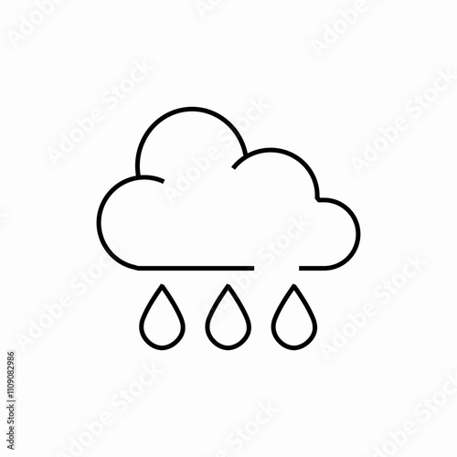 rainy cloud icon sign vector