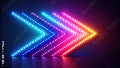 Abstract glowing neon arrow background with vibrant colors and futuristic feel, neon, arrow, abstract, glowing
