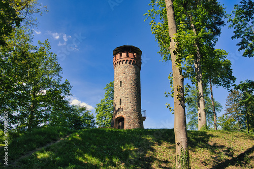 Rapunzelturm - Old Tower in the Park - Askanierturm in Wildau in - Brandenburg - Deutschland - Werbellinsee - Barnim - Biosphärenreservat - Schorfheide  photo