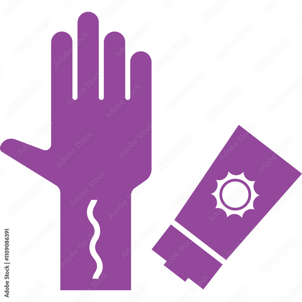 Fototapeta premium Sun protection, cream, gel icon