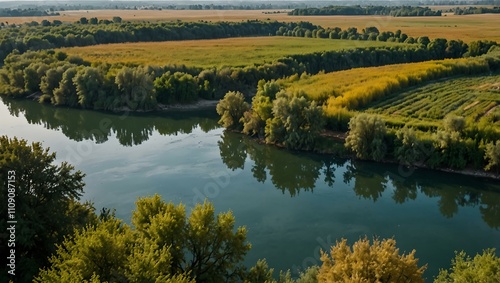 View of Adria River Po from above.