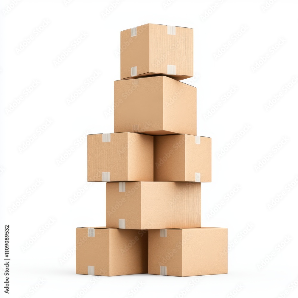 A stack of cardboard boxes arranged neatly against a plain background, ideal for e-commerce, shipping, or packaging-related projects, conveying themes of storage and organization, A stack of cardboard boxes arranged neatly against a plain background, ideal for e-commerce, shipping, or packaging-related projects, conveying themes of storage and organization,