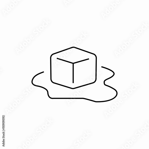 ice cube melting icon sign vector