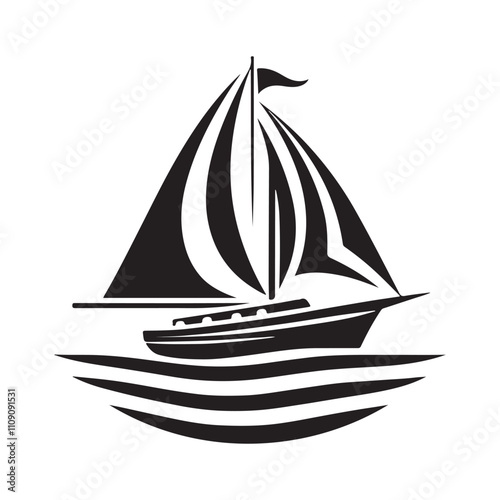 Simple vector of a sailboat