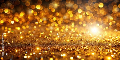 Abstract Festive Background with Sparkling Golden Texture and Blurred Lights