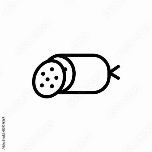 cutted sausage icon sign vector