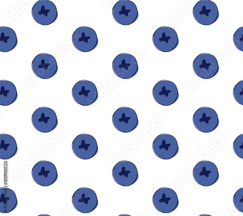 Vector Seamless Pattern of Blueberries on transparent Background. Graphic line illustration abstract design for packaging, paper, cover, fabric, interior decor