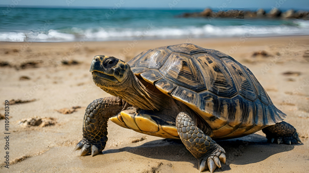 Obraz premium Tortoise in saw 