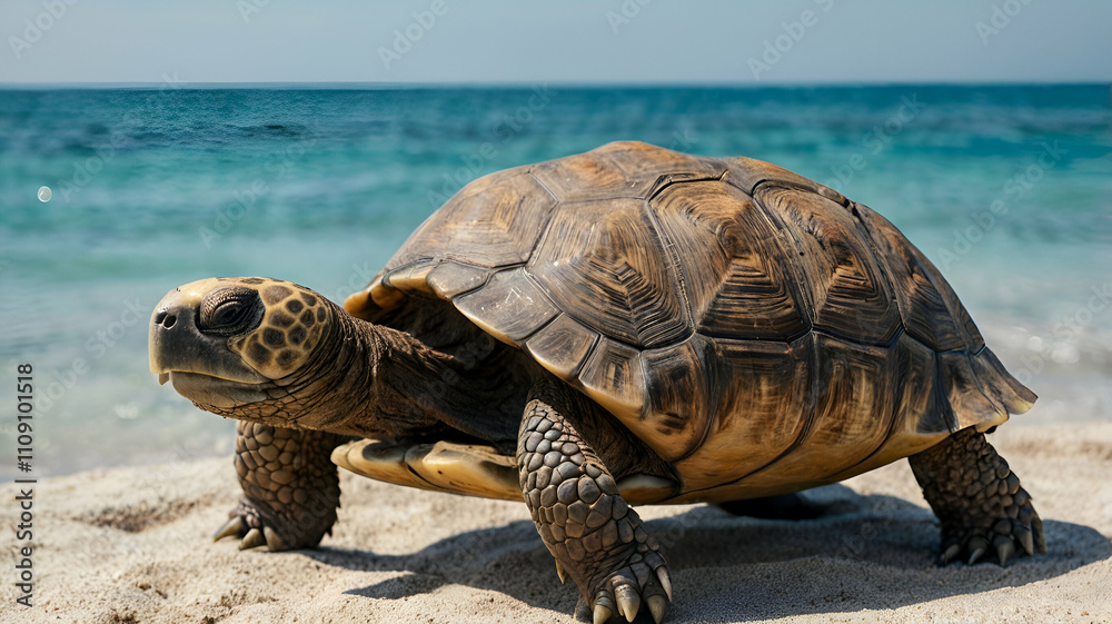 Obraz premium Tortoise in saw 