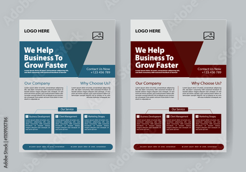 We help Business to Grow Faster ,2 colour design layout templeate 