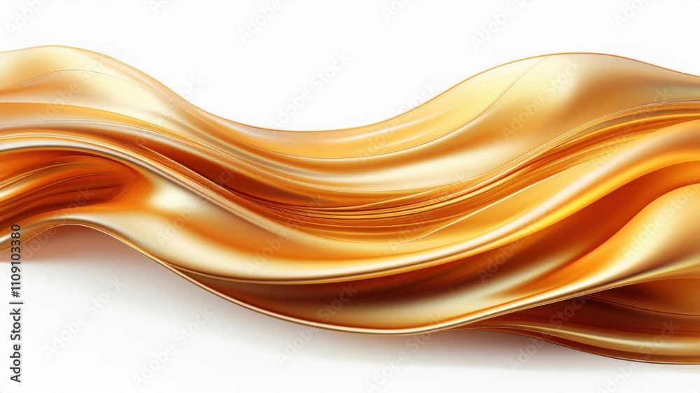 Obraz premium Futuristic Yellow Wave With Smooth Lines