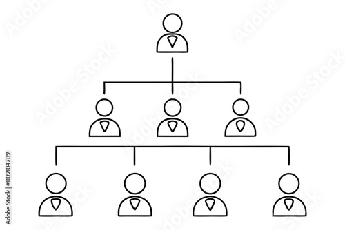 Hierarchical Structure Organization Chart, Team Management, Business Hierarchy, Leadership, Employee