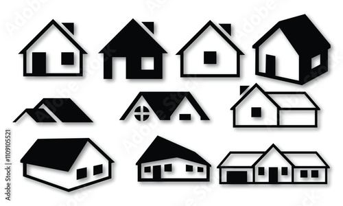 Home icon set vector illustration.