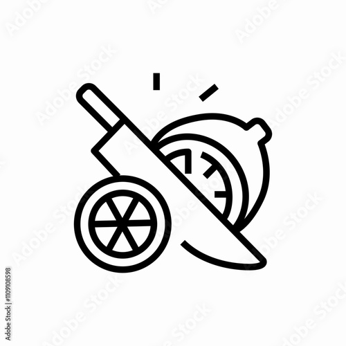 cut a lemon icon sign vector