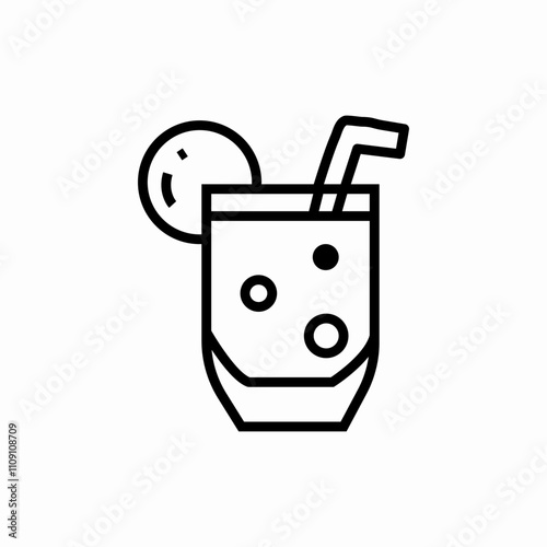 fruit ice cocktail icon sign vector