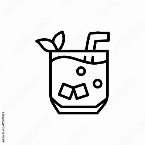 iced cocktail icon sign vector
